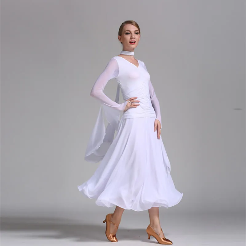 Asymmetric Maxi Ballroom Dress with Ruching