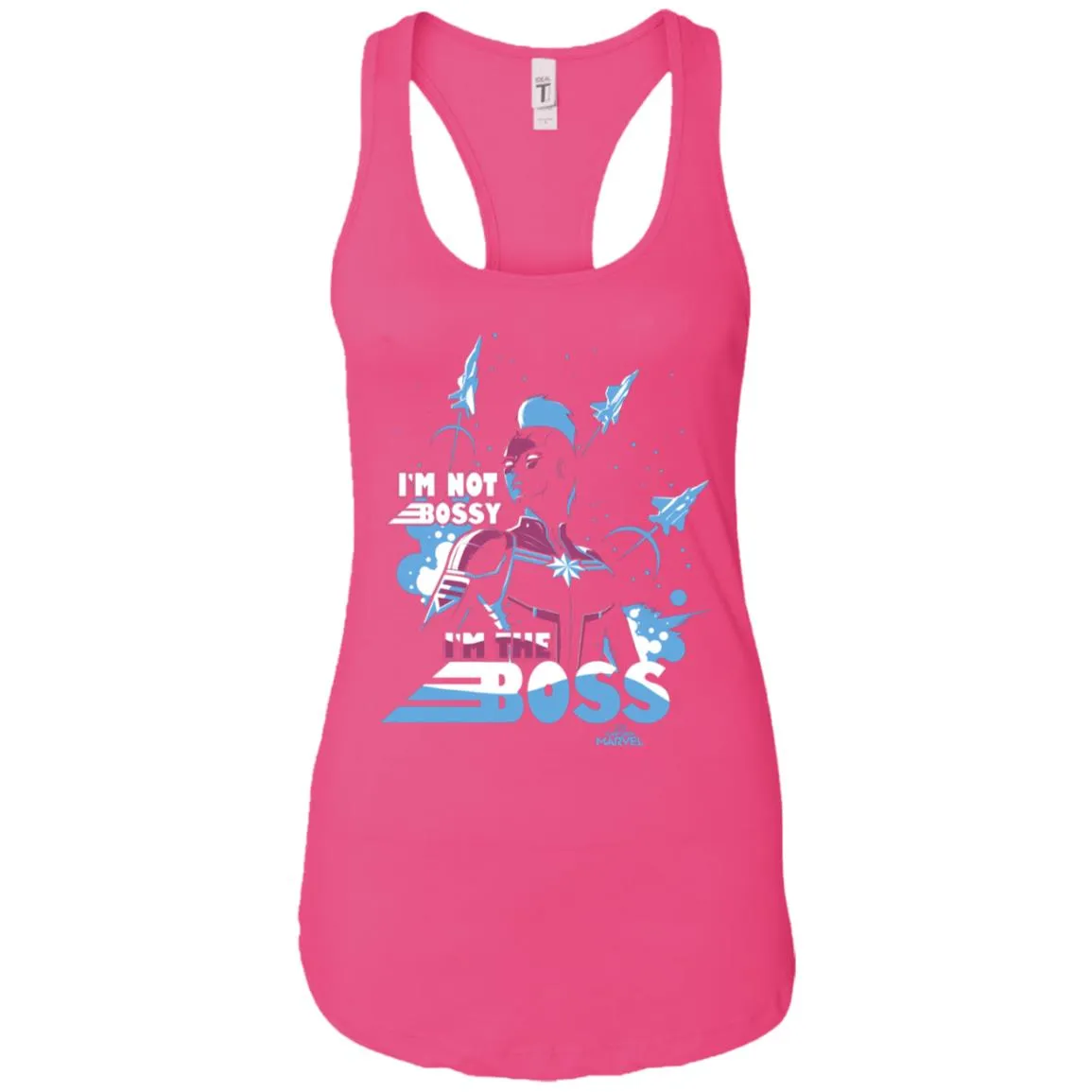 Captain Marvel I'm The Boss Space Blue Red Women Tank Top