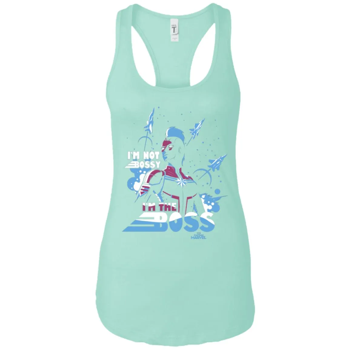 Captain Marvel I'm The Boss Space Blue Red Women Tank Top