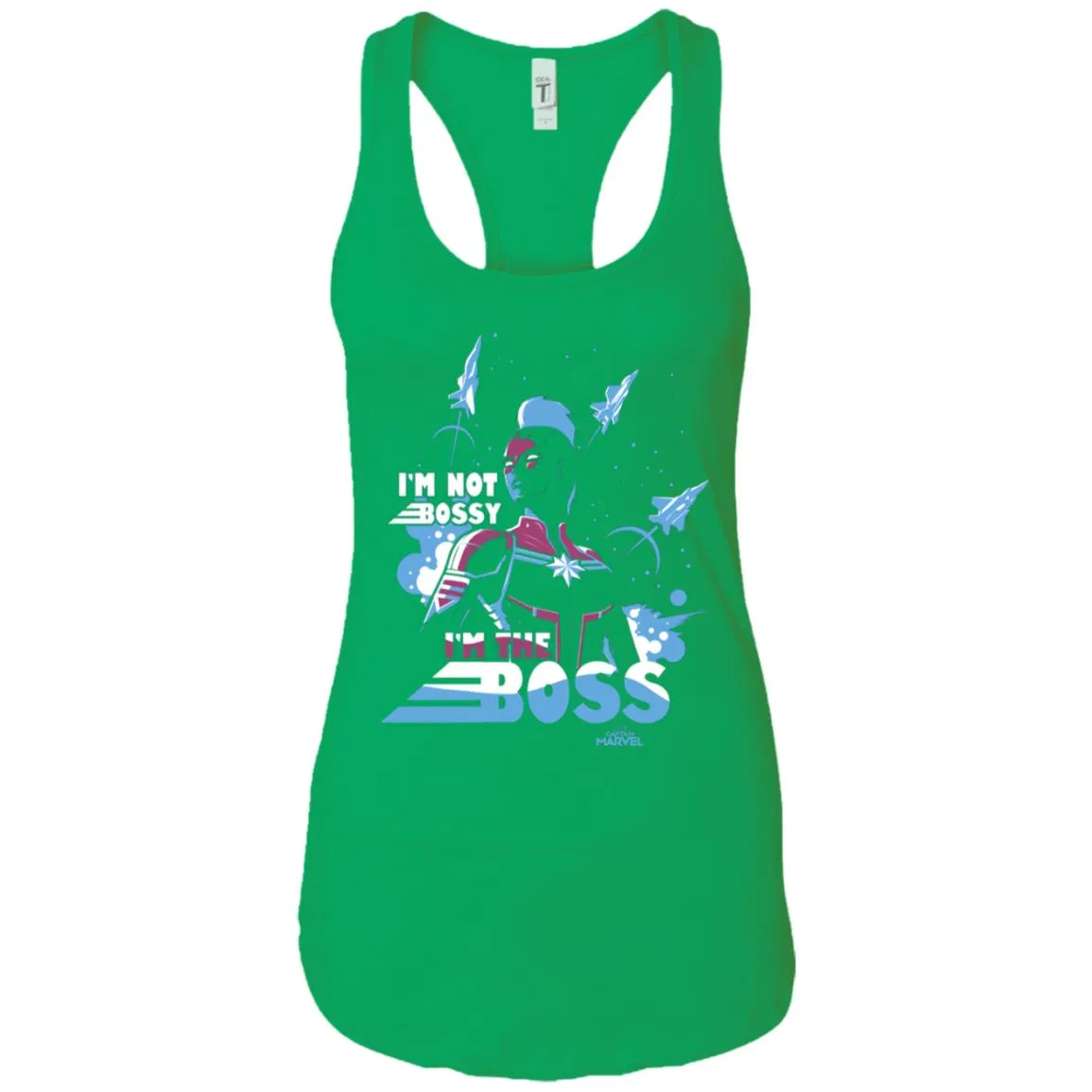 Captain Marvel I'm The Boss Space Blue Red Women Tank Top