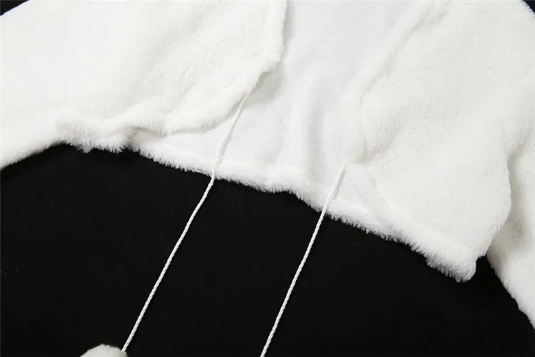 Chic Kitty Crop Top Pom Pom Cardigan Two Piece Set
