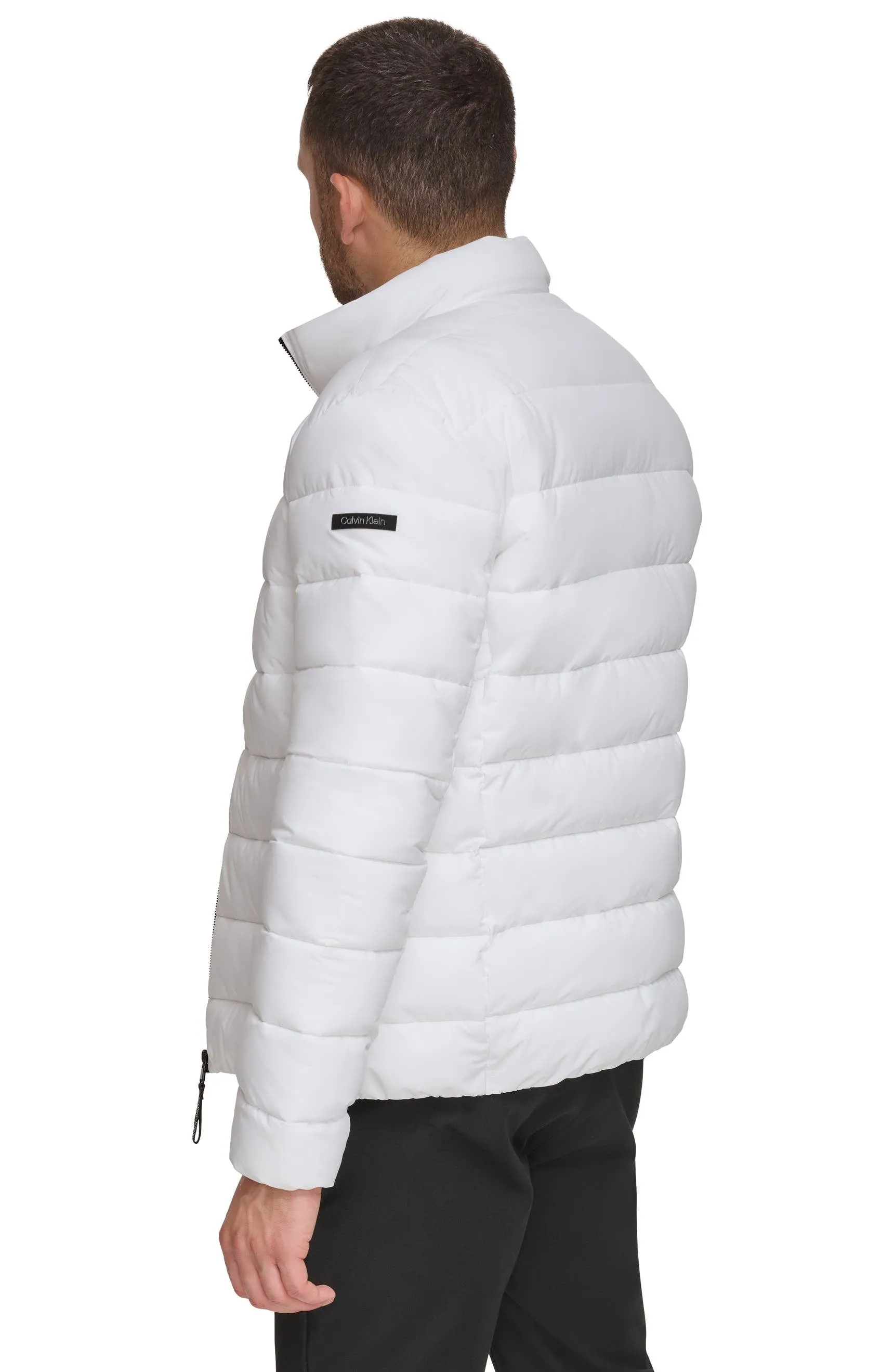 CK White Horizontal Puffer Jacket