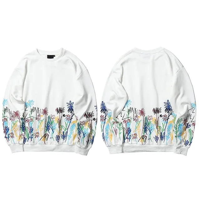 Colorful Daisy Flower print Sweatshirt