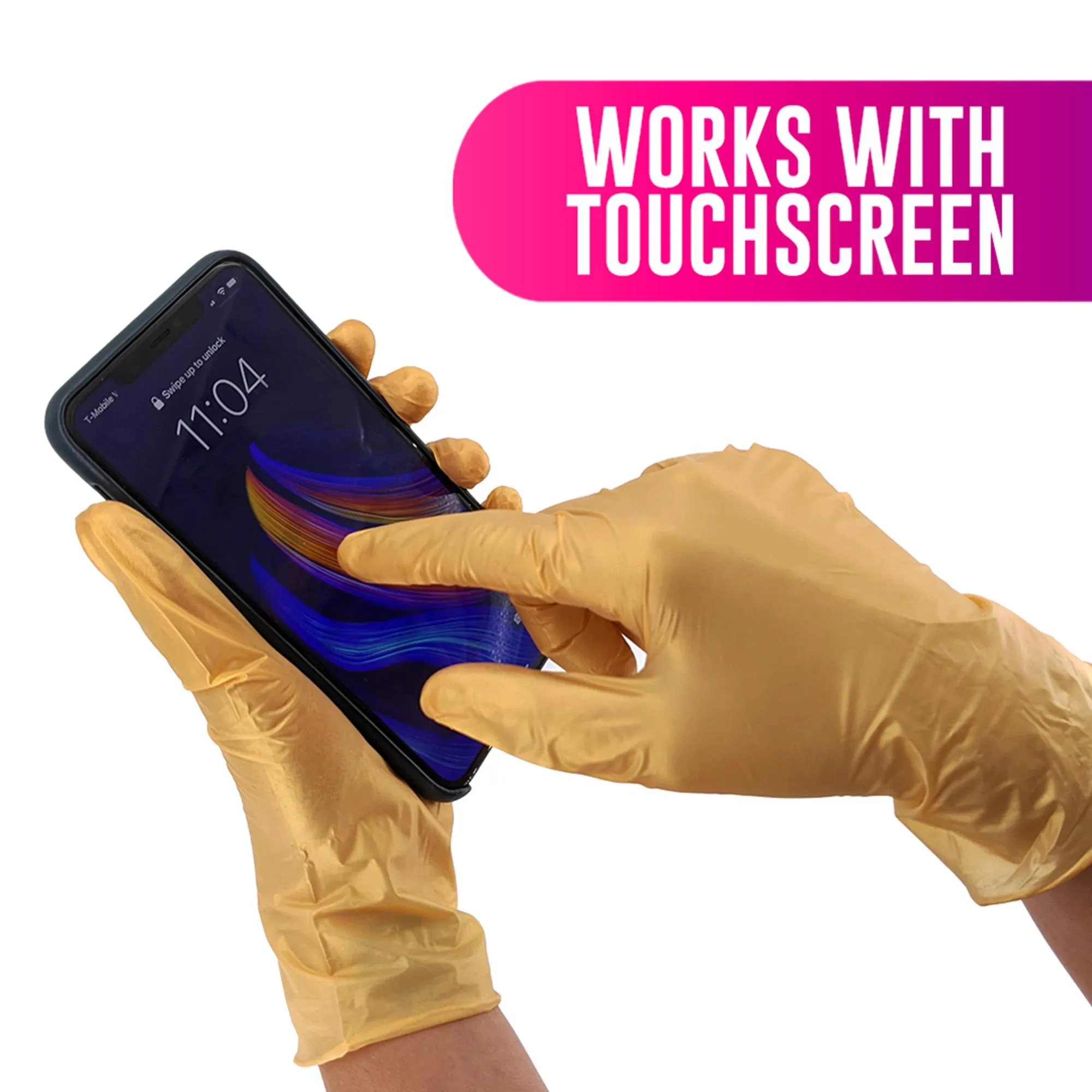 Colortrak Nitrile Gloves, Luminous Gold, 100 ct