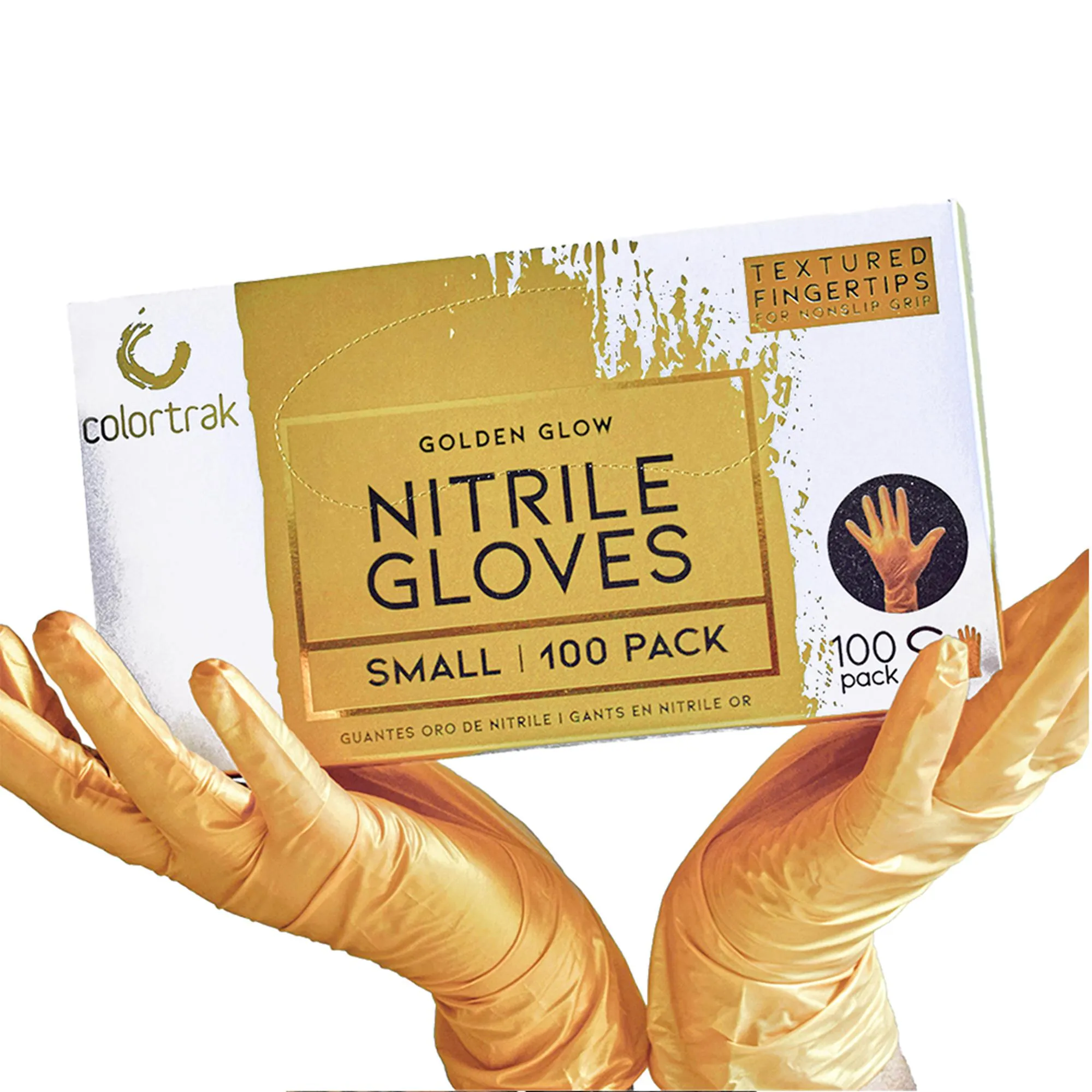 Colortrak Nitrile Gloves, Luminous Gold, 100 ct