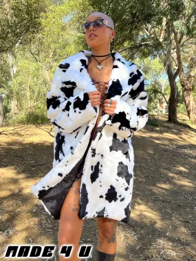 COW PRINT FAUX FUR JACKET ✰ MADE 4 U ✰ COW PRINT FAUX FUR JACKET ✰ MADE 4 U ✰