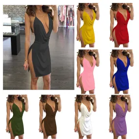 DUNNMALL  Wish Foreign Trade Shopee  Cross-Border Hot European and American Summer Solid Color Sleeveless Women's Clothing Dress Hot Sale