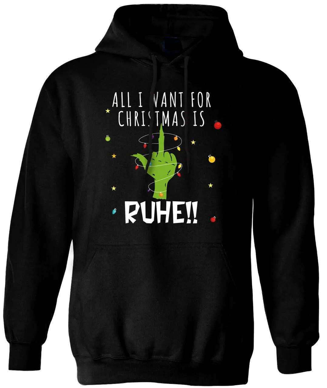 Hoodie - Grinch - All I want for Christmas is Ruhe! (Mittelfinger)