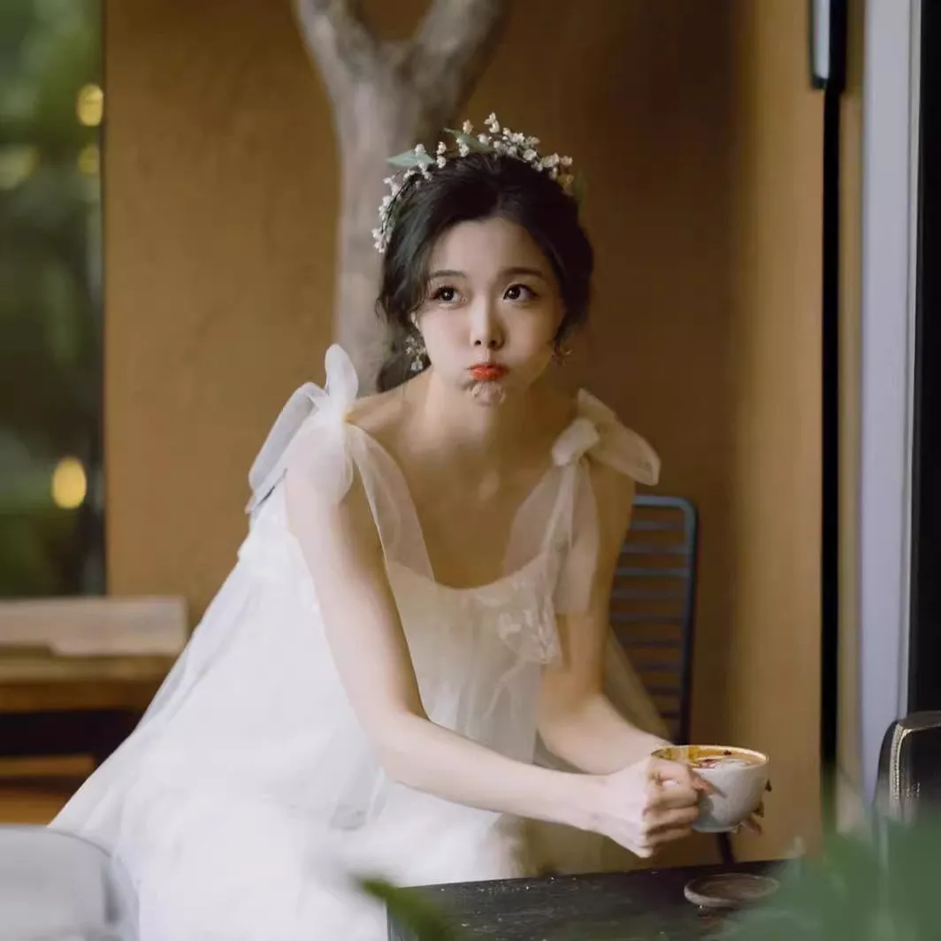 IKEARLAX  Evening Dress  Style Wedding Tie Morning Gowns Female Bride High Sense Niche Light Wedding Dress Morning Dress White Dress