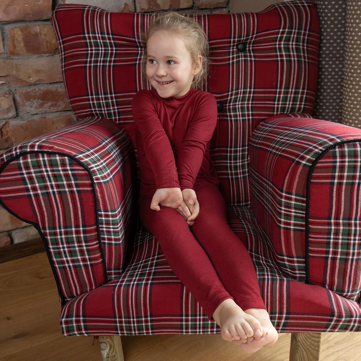 Kids' 160 Thermal Long Sleeve Crew Royal Cherry
