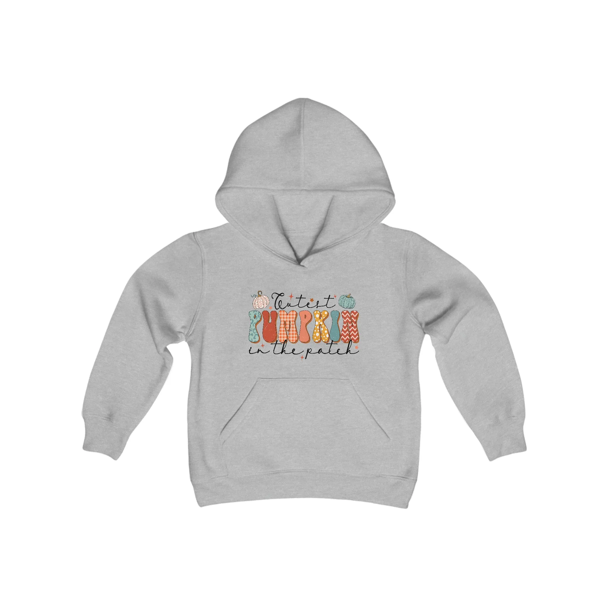 Kids Fall Hoodie, Cutest Pumpkin In The Patch Hooded Sweatshirt, Boys or Girls Fall Hooded Sweatshirt, Colorful Pastel Design
