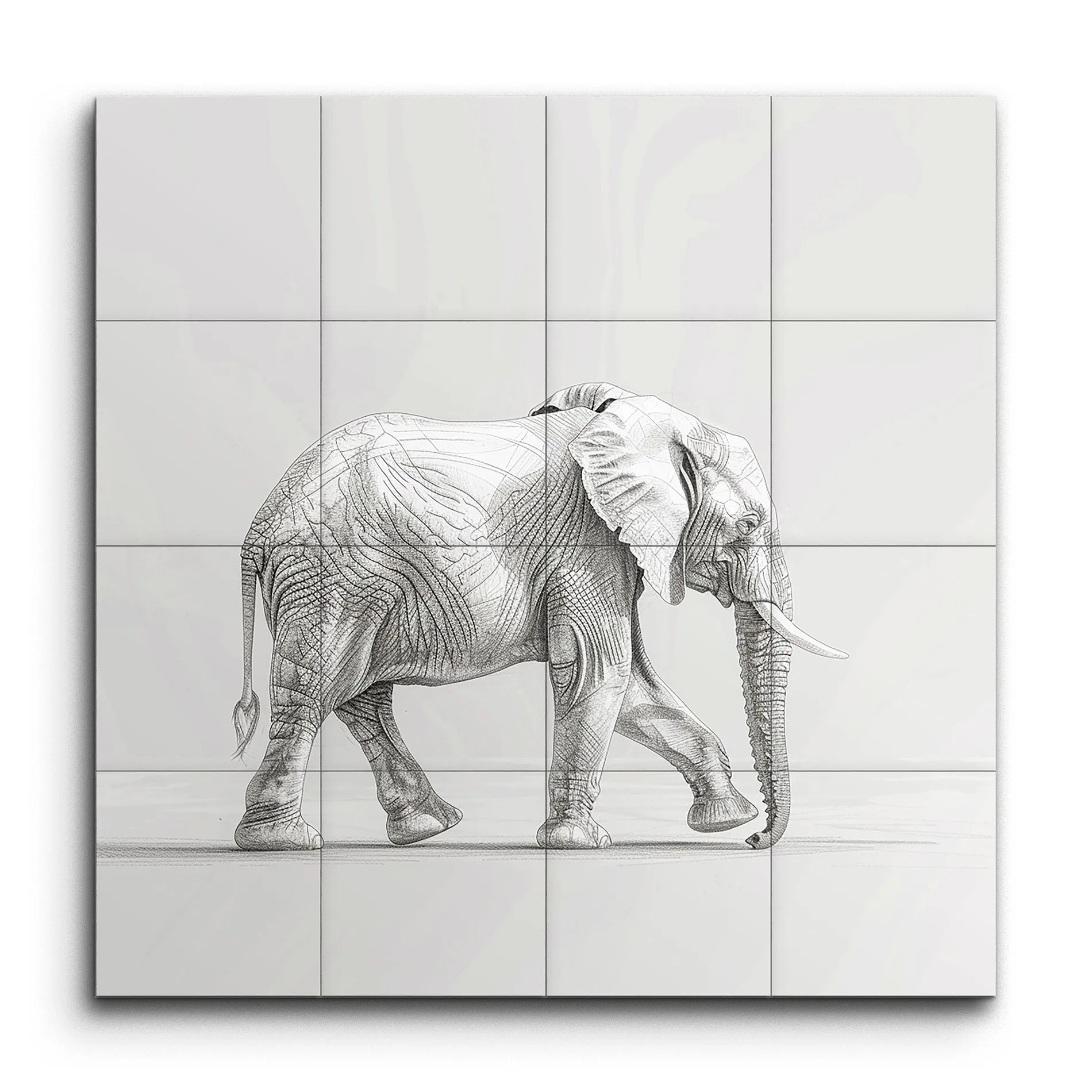 Majestic Elephant Minimalist Sketch Art
