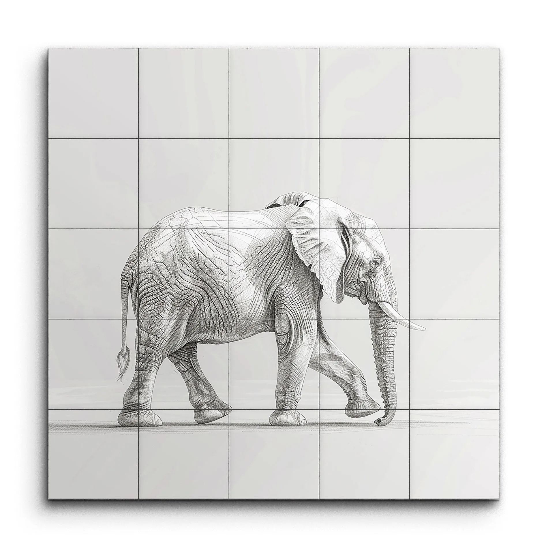 Majestic Elephant Minimalist Sketch Art
