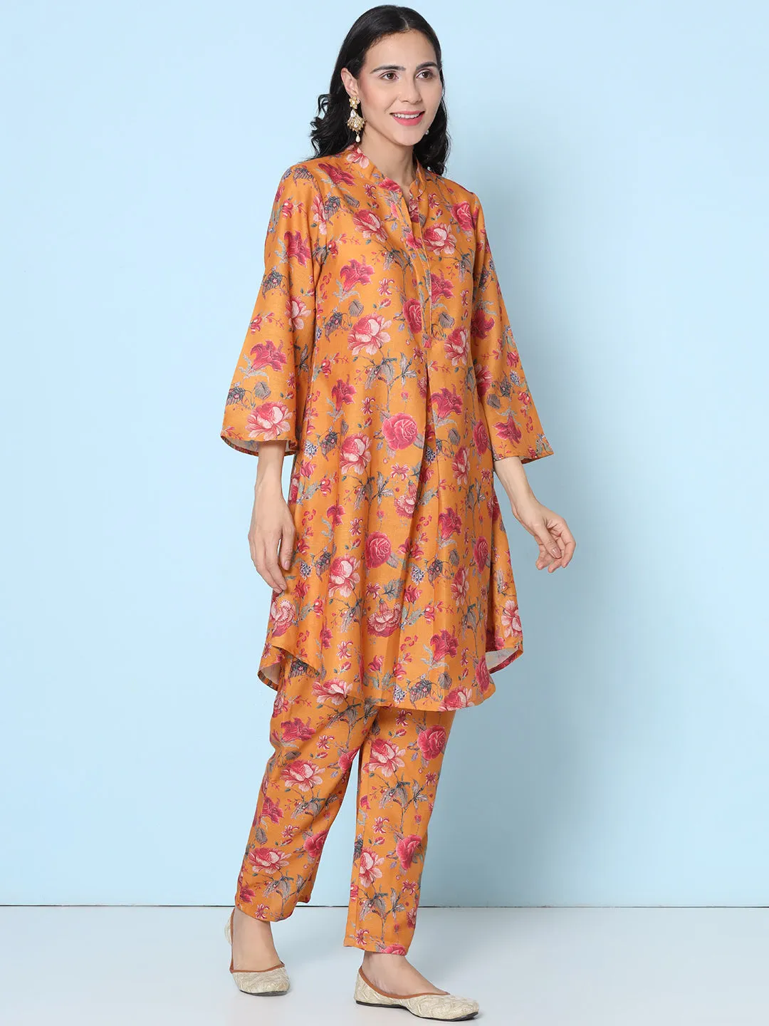 Mustard Floral Printed Co-ords Set