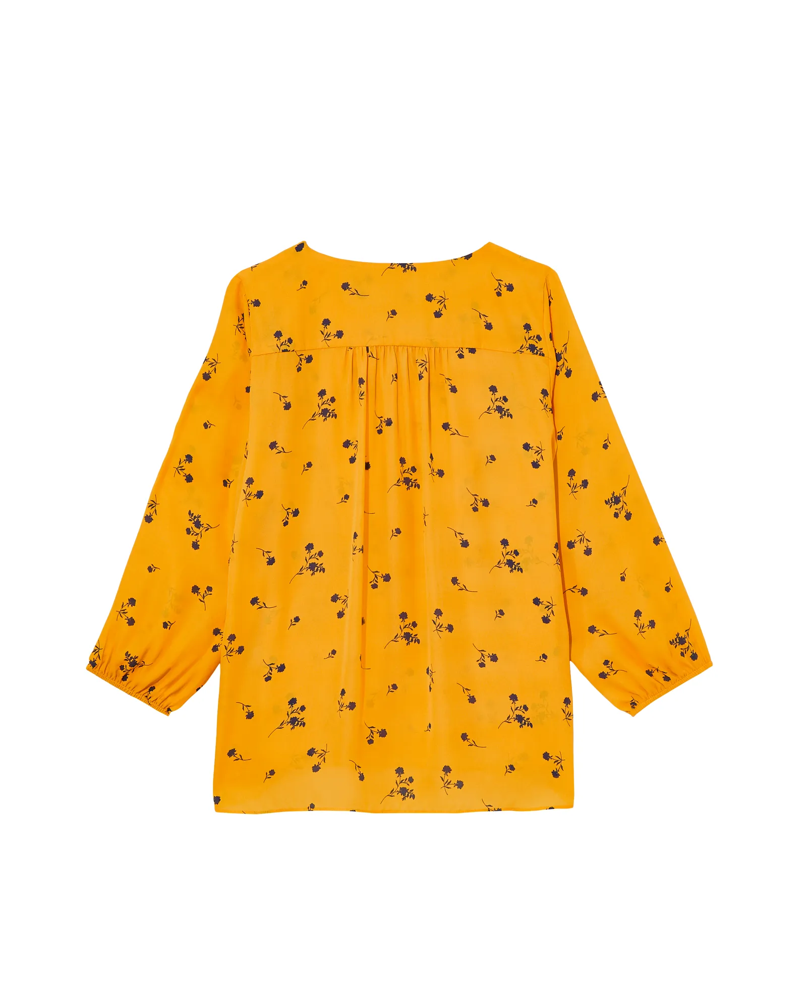 Noeli V Neck Blouse | Yellow / Navy
