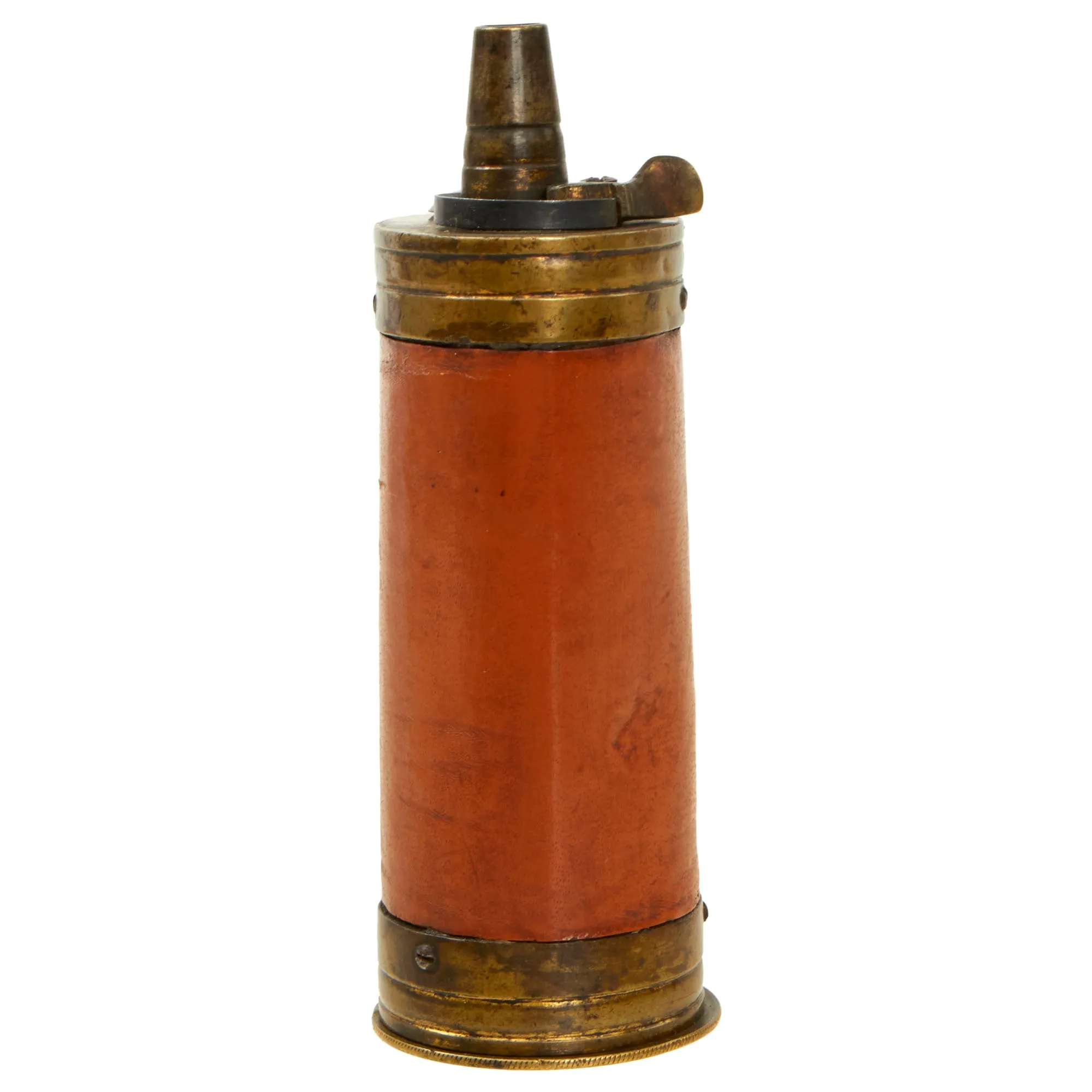 Original U.S. Revolutionary War Era Pistol Flask with Ball & Patch Compartments - Three Balls Retained