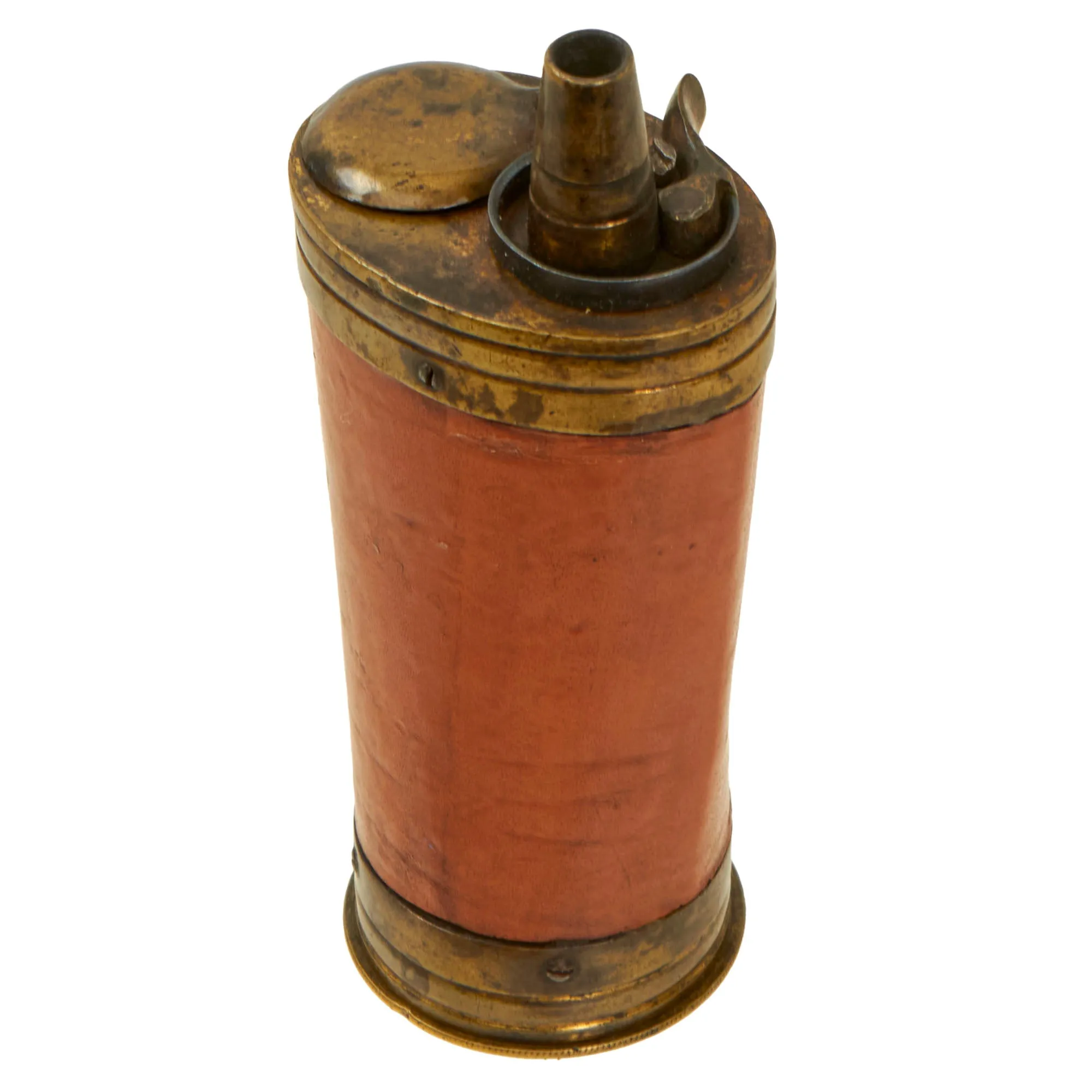 Original U.S. Revolutionary War Era Pistol Flask with Ball & Patch Compartments - Three Balls Retained