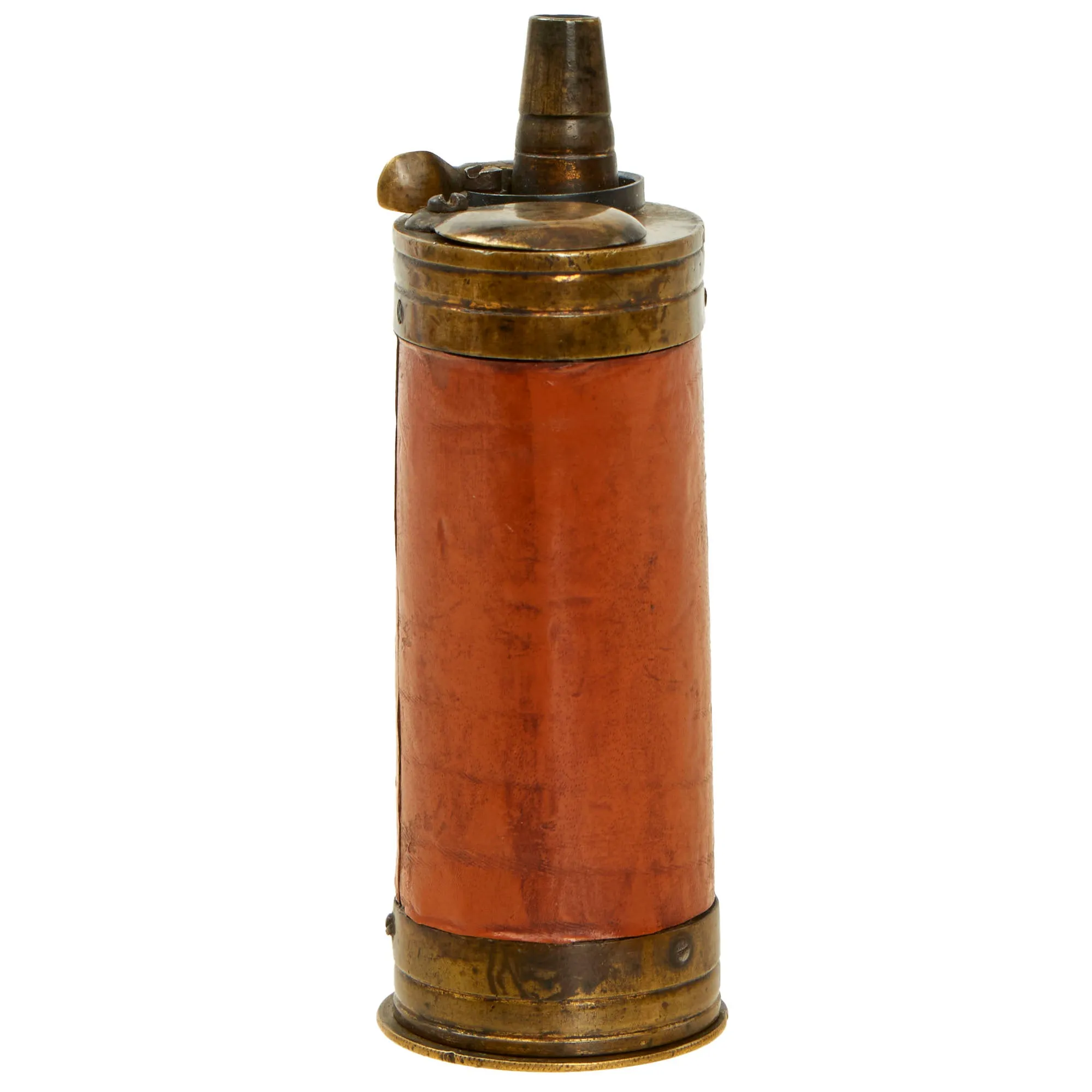 Original U.S. Revolutionary War Era Pistol Flask with Ball & Patch Compartments - Three Balls Retained