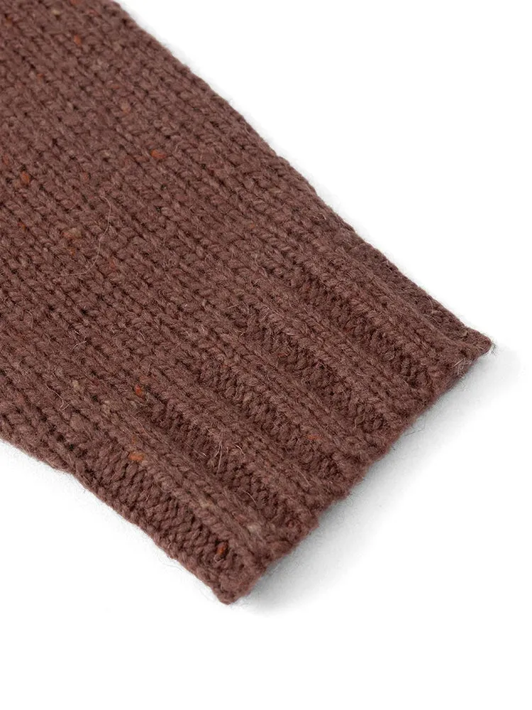 Oversize Vintage Cardigan Men Warm Wool Blend V-neck Knitted Sweater