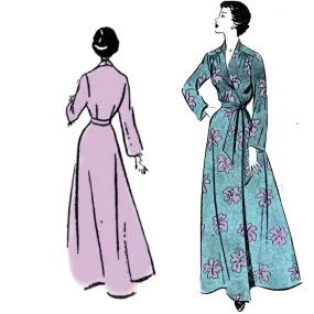 PDF - 1940's Pattern: 'Donna' Wrap Around Housecoat, Robe, Dressing Gown -  Bust 36” (91cm) - Download