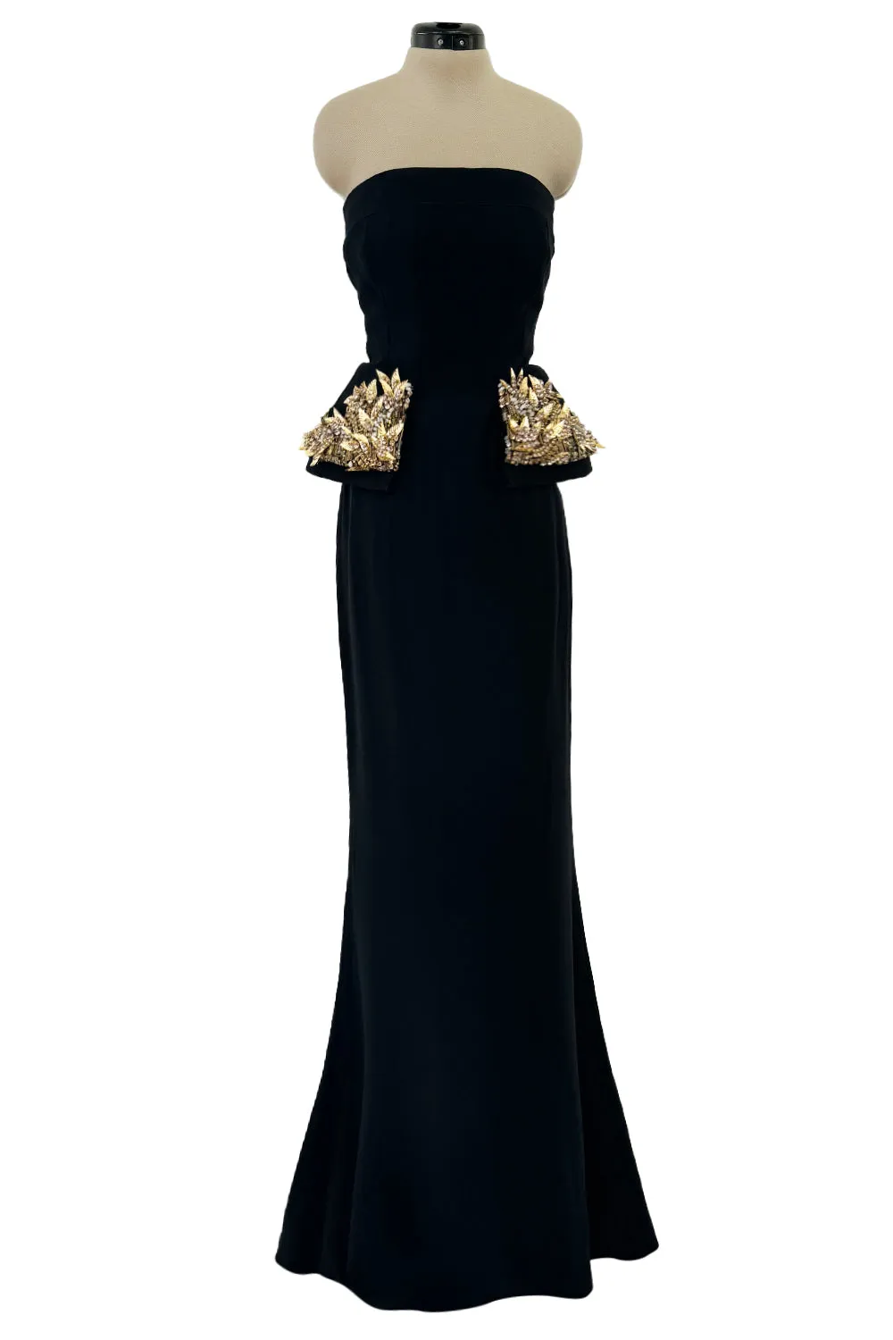 Spectacular Spring 2014 Alexander McQueen by Sarah Burton Strapless Crystal Detailed Peplum Dress