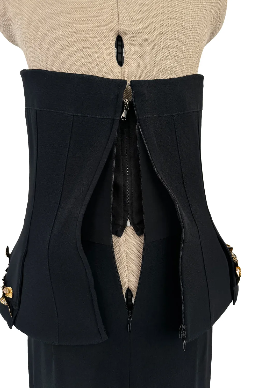 Spectacular Spring 2014 Alexander McQueen by Sarah Burton Strapless Crystal Detailed Peplum Dress