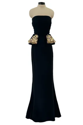 Spectacular Spring 2014 Alexander McQueen by Sarah Burton Strapless Crystal Detailed Peplum Dress