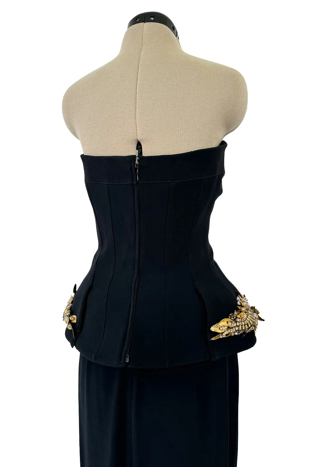 Spectacular Spring 2014 Alexander McQueen by Sarah Burton Strapless Crystal Detailed Peplum Dress