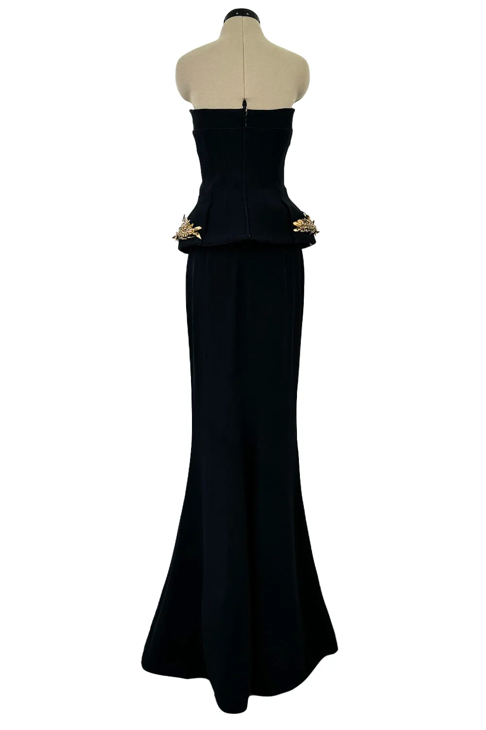 Spectacular Spring 2014 Alexander McQueen by Sarah Burton Strapless Crystal Detailed Peplum Dress