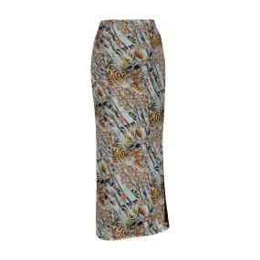 Tiger Print Mesh Maxi Skirt Tiger Print Mesh Maxi Skirt