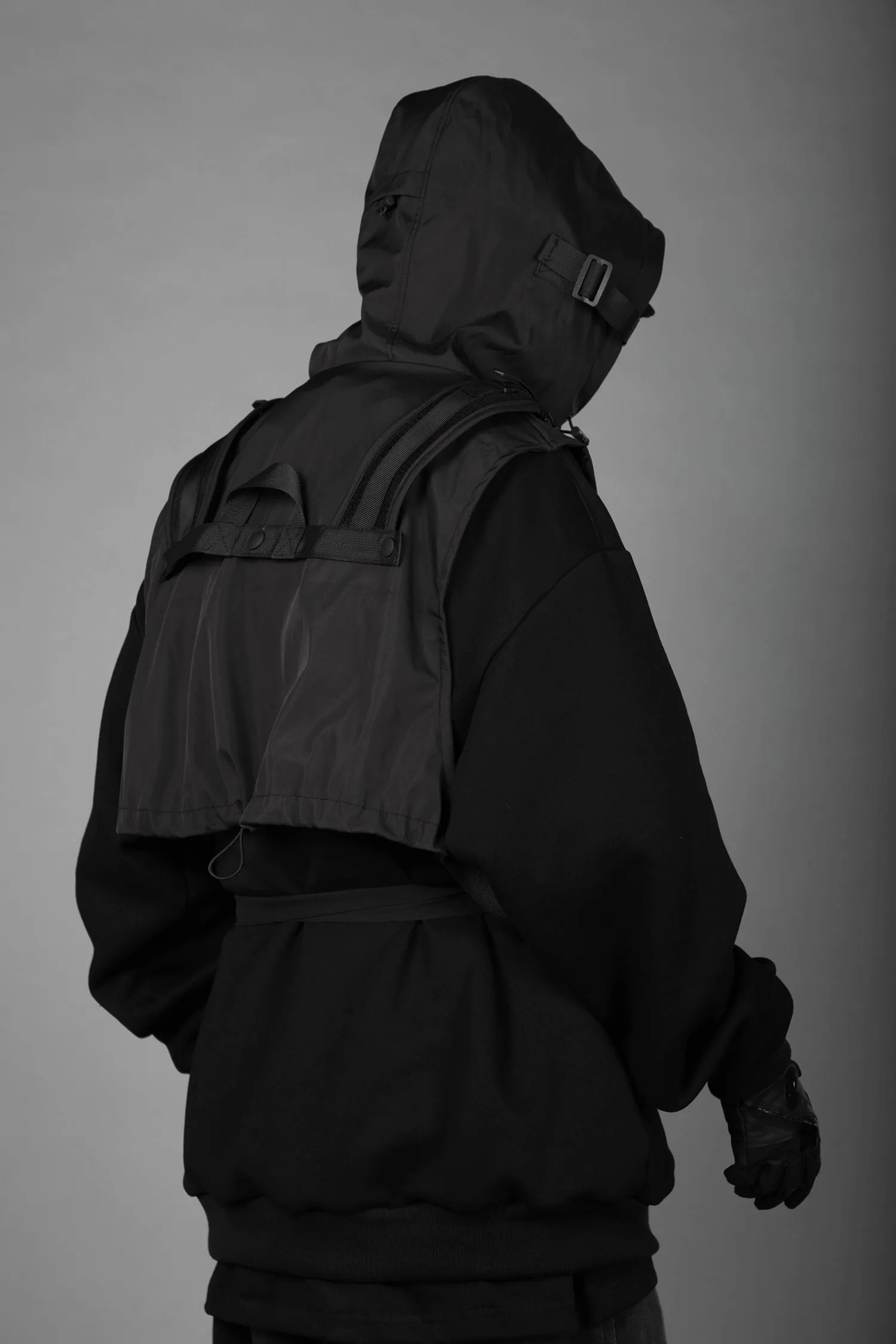 V3 Black Tech Guarded Hoodie with Vest