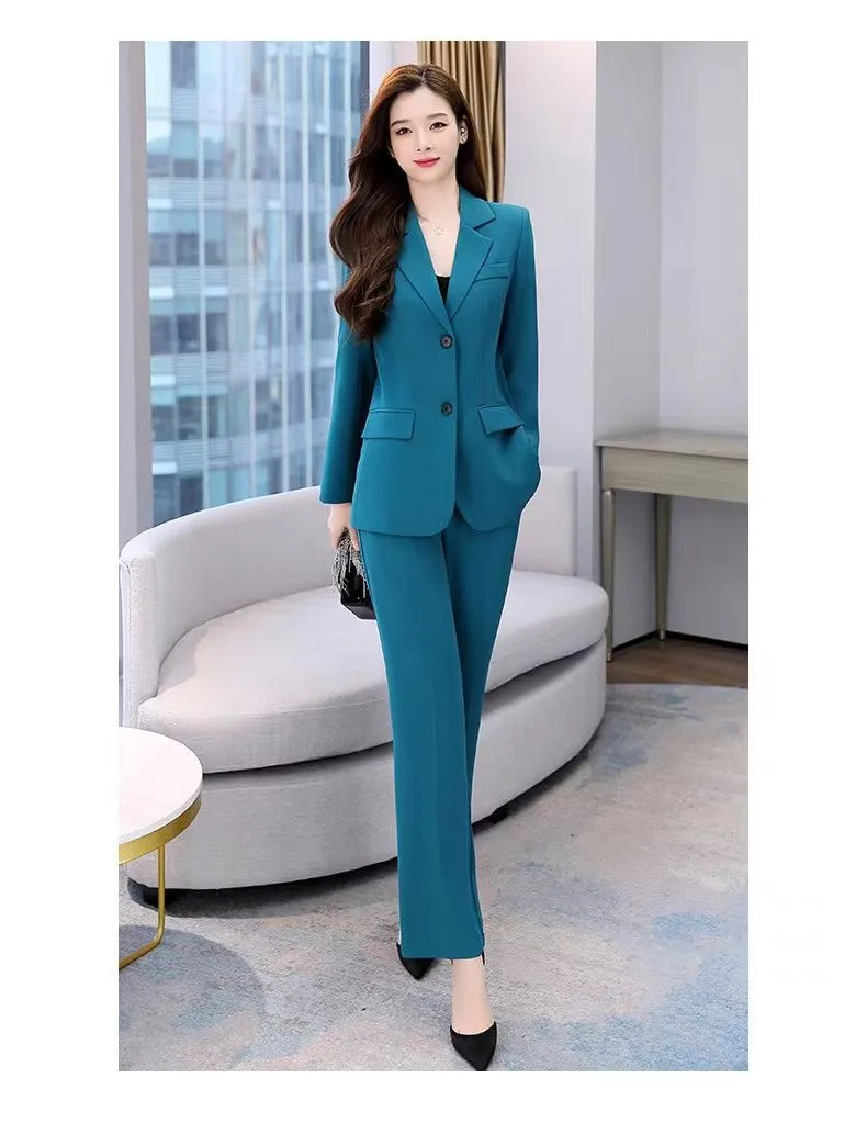Wjczt 2022 Summer New Korean Fashion Elegant Women's Pants Suit Office Blazer Jacket Leisure Trousers Two Piece Set Female Clothing