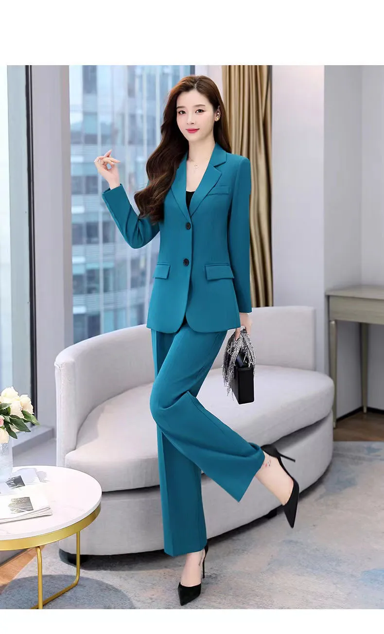 Wjczt 2022 Summer New Korean Fashion Elegant Women's Pants Suit Office Blazer Jacket Leisure Trousers Two Piece Set Female Clothing
