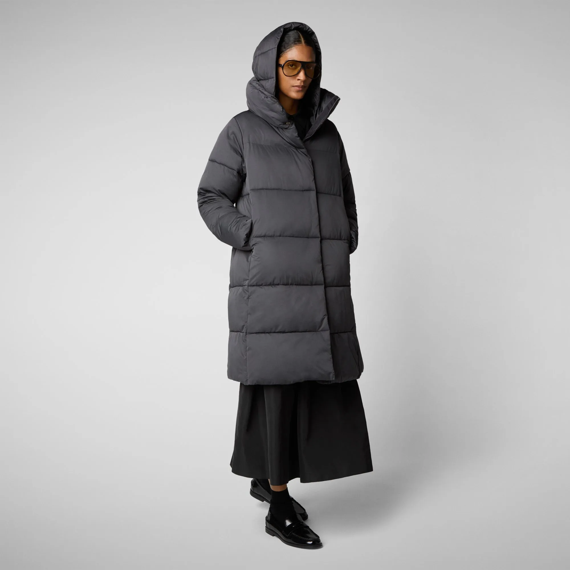 Women's animal free puffer jacket Sibyl in thorn brown