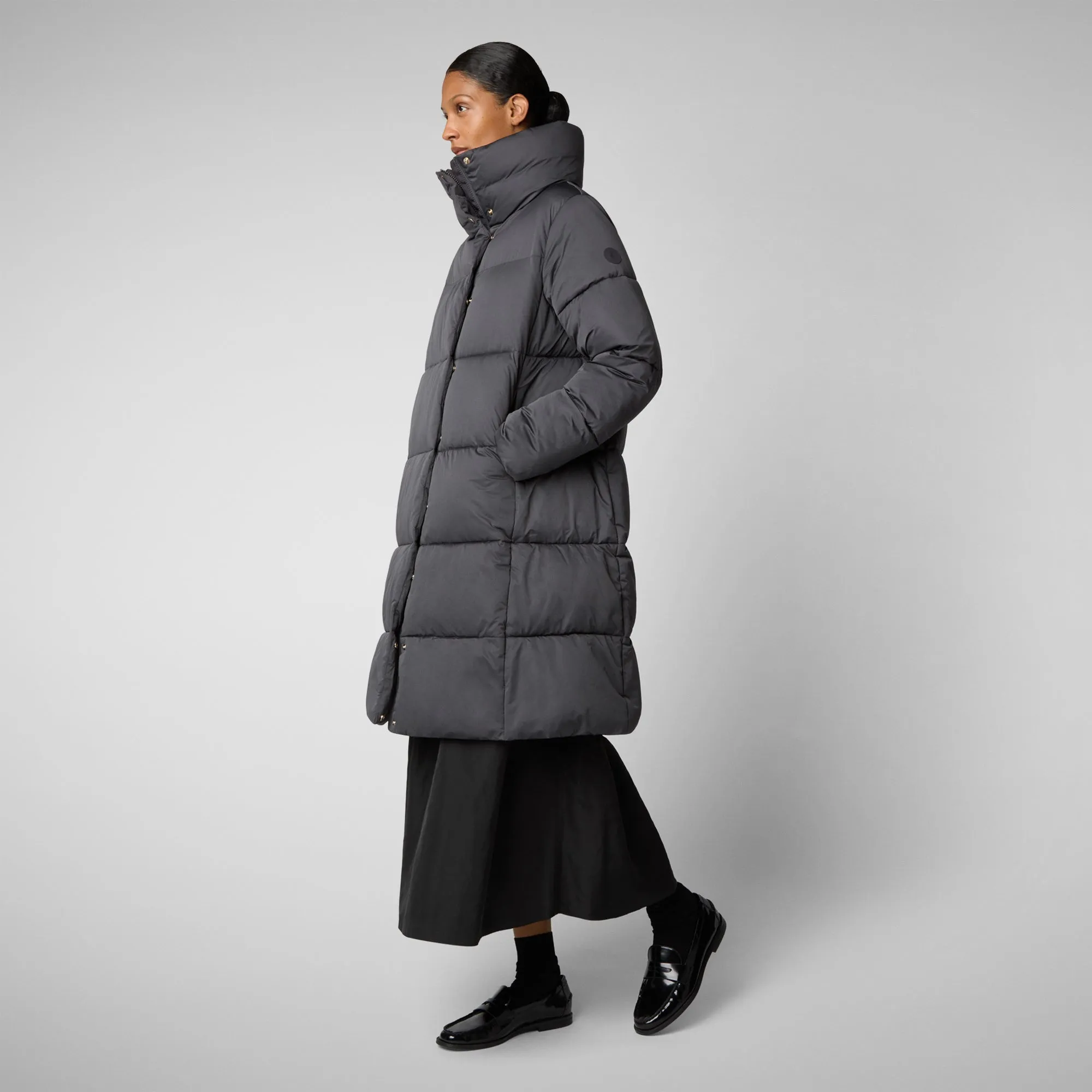 Women's animal free puffer jacket Sibyl in thorn brown