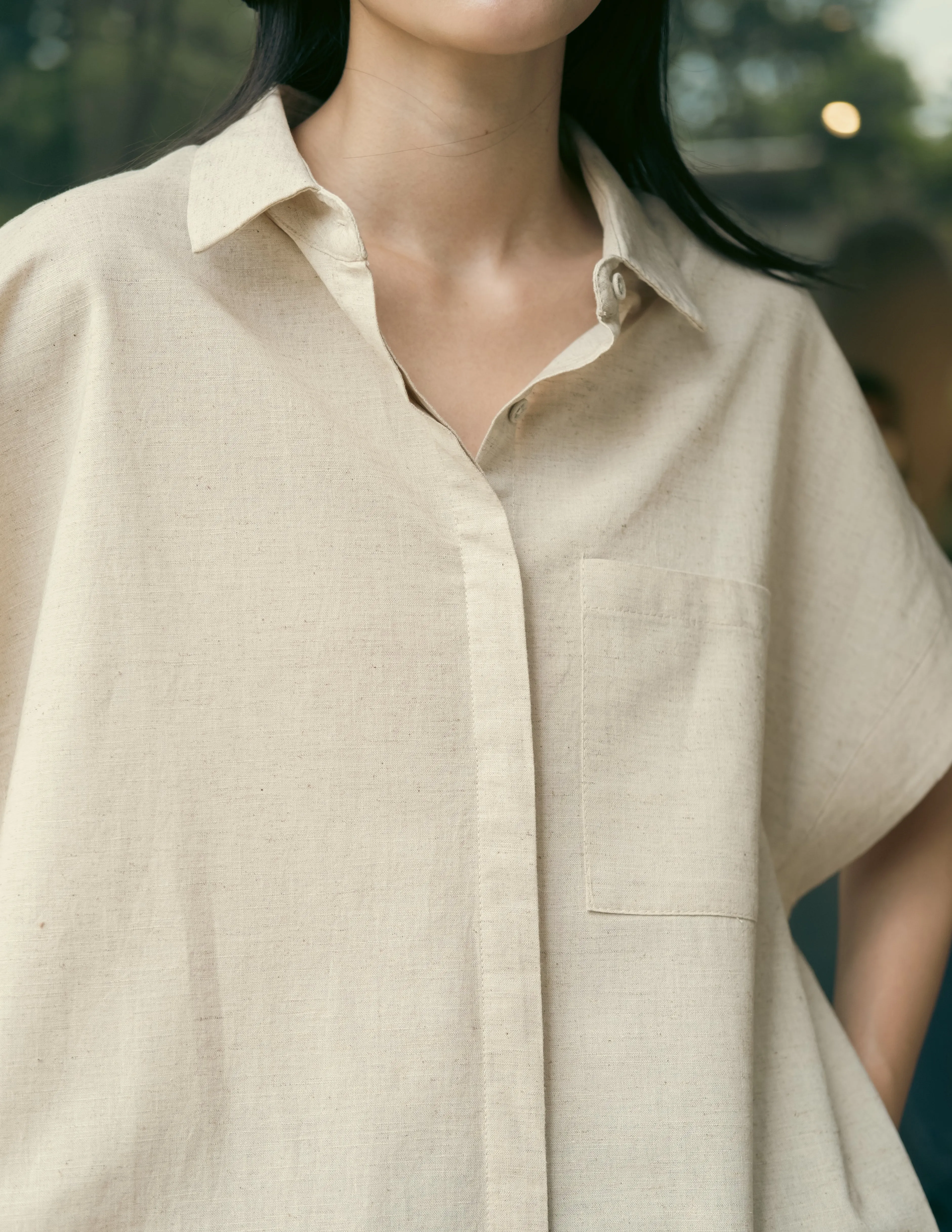 Womens: The Boxy Shirt Dress (Sand)