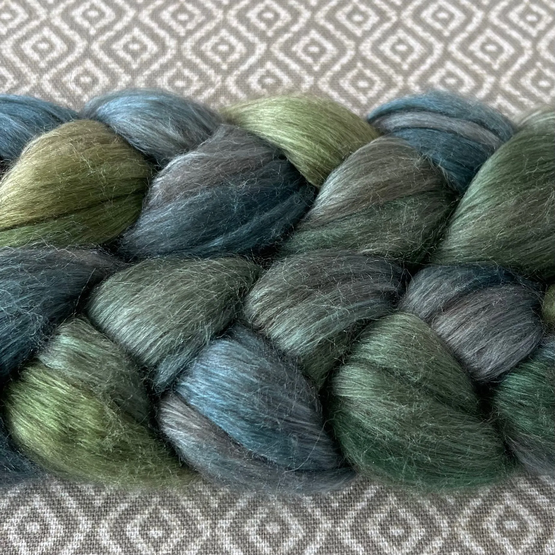 Yak Silk Roving - Emerald